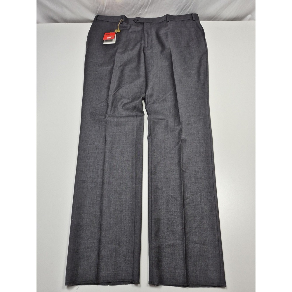Mantoni Dress Pants Mens 44x36 Gray Wool Super 140s Flat Front Straight NWT